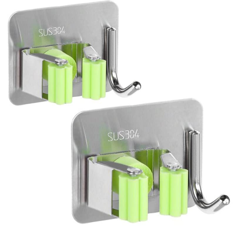 Mop and Broom Holder Green-.2 pcs