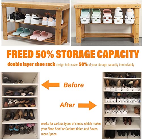 JD Fresh Shoe Organizer Space Saver | shoe rack storage organiser | Shoe Stand Plastic | Double layer Chappal organiser for Shelves | Shoe organiser space saver |