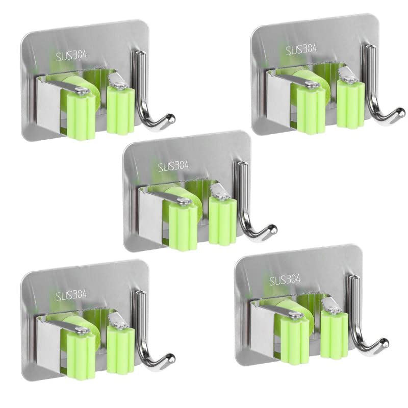 Mop and Broom Holder Green- 5 pc